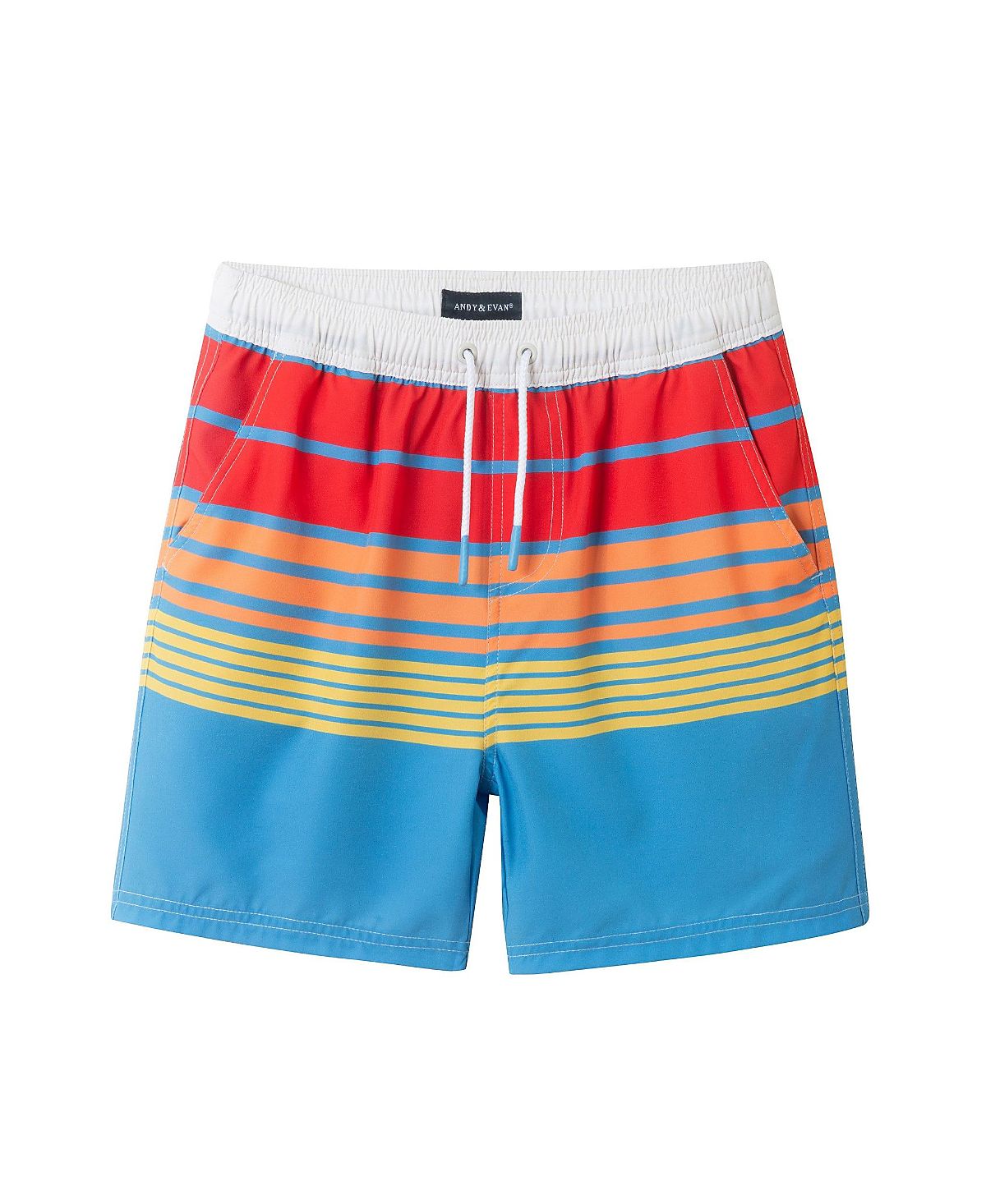 Andy & Evan Boys' Stripe Comfort-Stretch Lined Boardshort - Big Kid