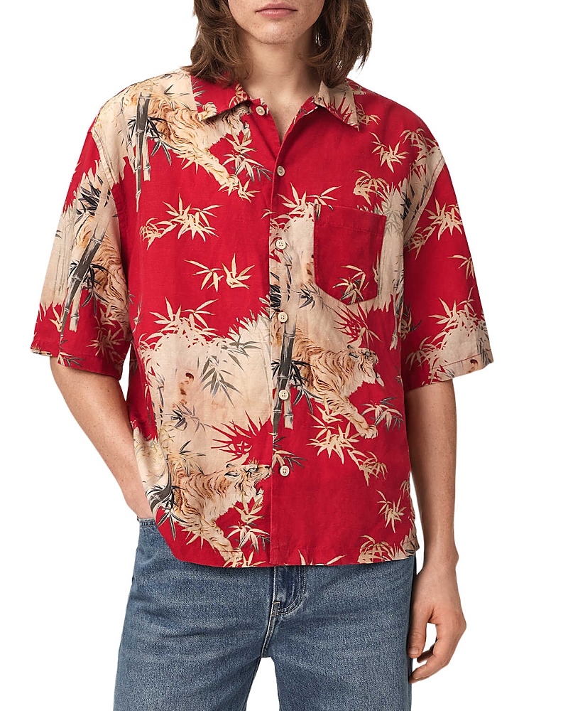 Allsaints Kingdom Oversized Fit Wildlife Graphic Shirt