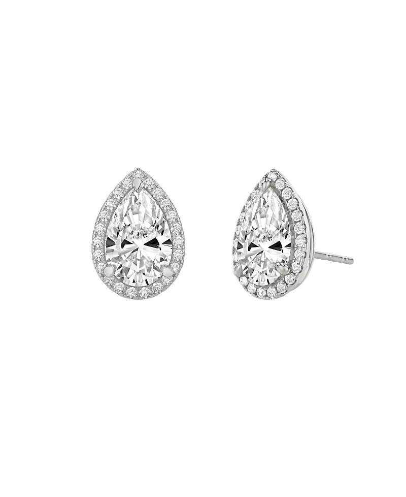 Vrai Halo Stud Earrings in 14K Gold, 1.5ctw Pear Lab Grown Diamond