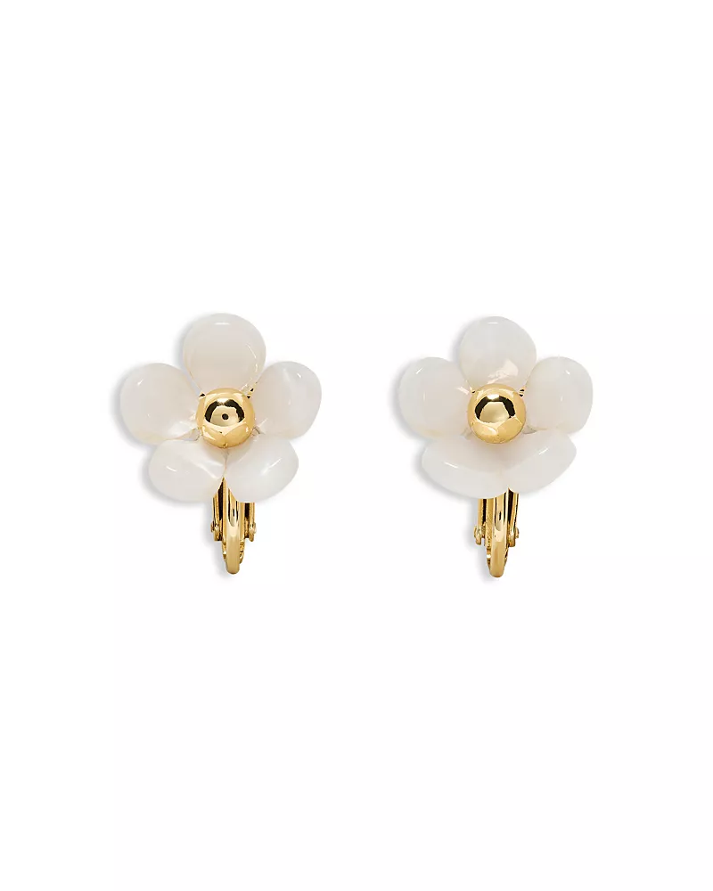 kate spade new york Summer Daze Flower Clip On Stud Earrings