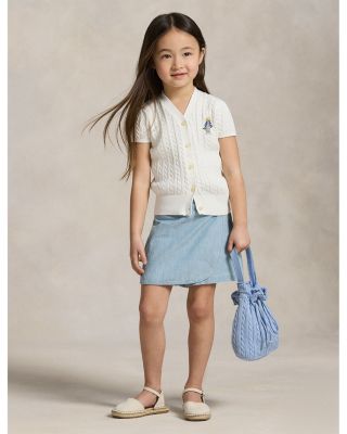 Girls' Indigo Chambray Faux-Wrap Skort - Little Kid