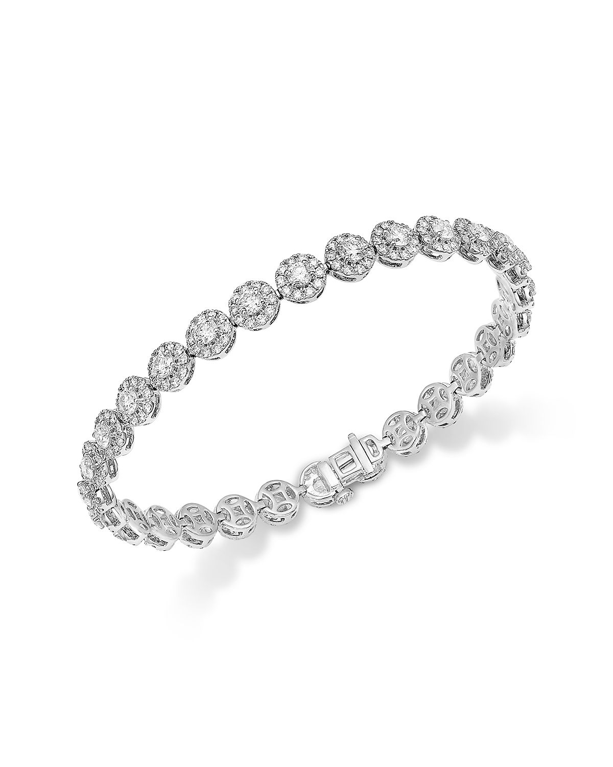 Bloomingdale's Fine Collection Certified Diamond Halo Tennis Bracelet