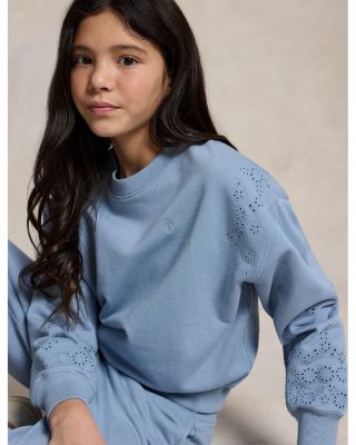 Girls' Eyelet French Terry Sweatshirt - Big Kid