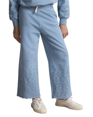  Girls' Eyelet French Terry Wide Leg Sweatpants - Big Kid