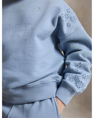 Girls' Eyelet French Terry Sweatshirt - Little Kid