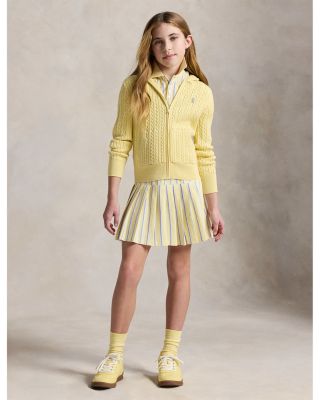 Girls' Mini Cable Cotton Full Zip Hoodie - Big Kid