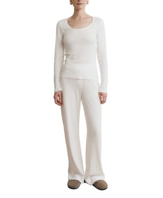 Maia Scoop Neck Pointelle Top