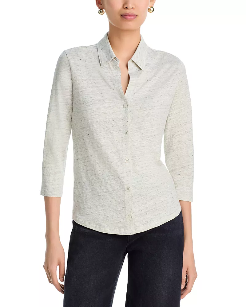 Majestic Filatures Stretch Linen Button Up Shirt