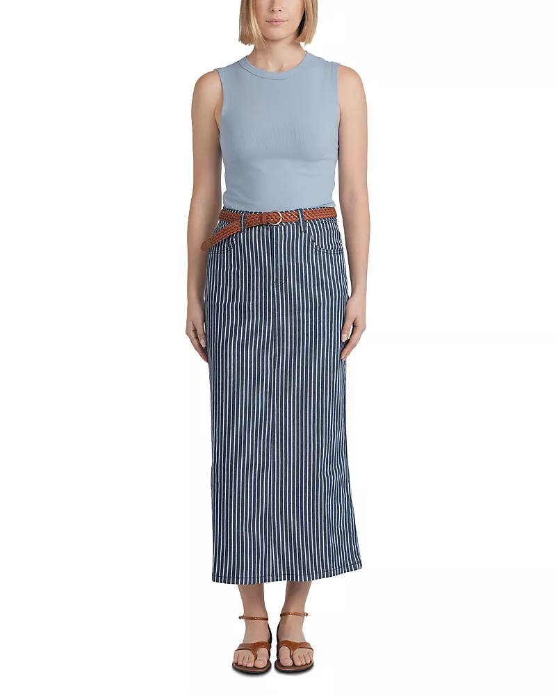 Point Striped Maxi Skirt
