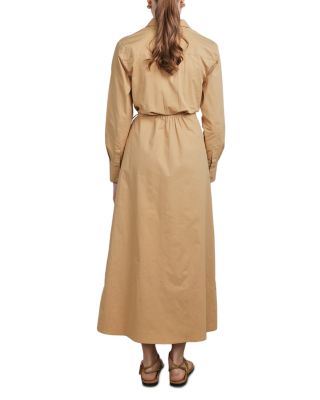 Drawstring Waist Maxi Shirtdress
