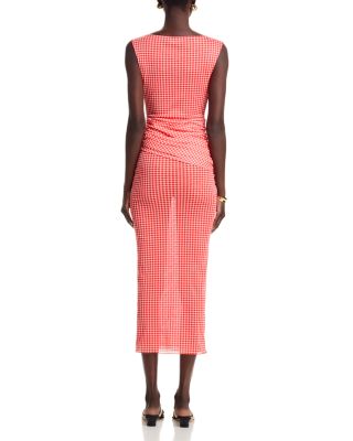 Wylie Boat Neck Tie Front Midi Dress