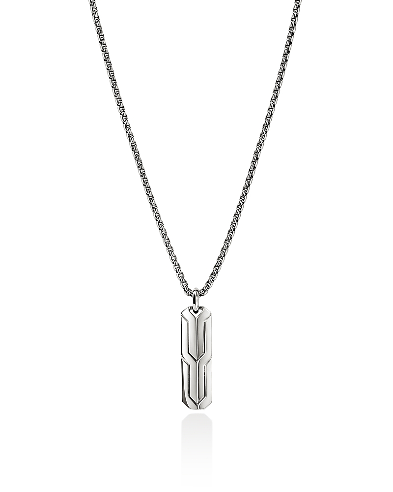 John Hardy Men's Sterling Silver Icon Geometric Tag Pendant Necklace, 22