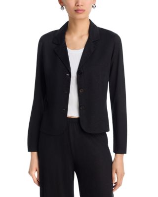 Linen Stretch Three Button Blazer