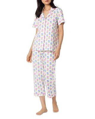 Short Sleeve Classic Stretch Jersey Cropped Pajama Set 