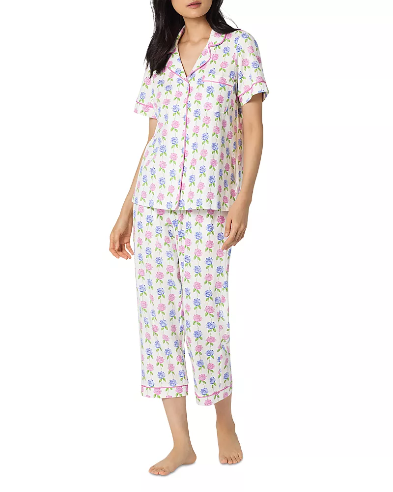 BedHead Pajamas Short Sleeve Classic Stretch Jersey Cropped Pajama Set