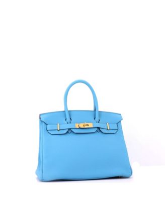 Birkin 30 Handbag Blue Togo with Gold Hardware