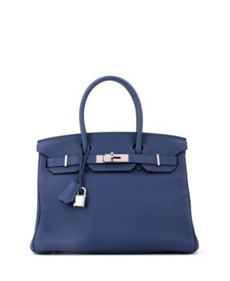 Birkin 30 Handbag Blue Togo with Palladium Hardware
