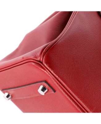 Birkin 30 Handbag Red Epsom with Palladium Hardware