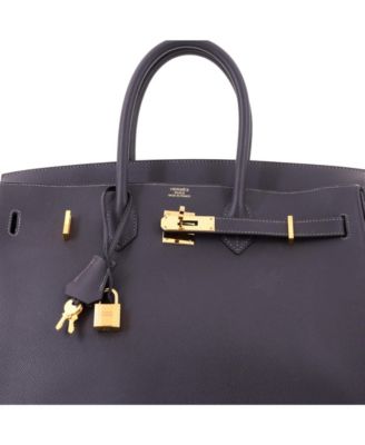 Birkin 35 Handbag Grey Epsom with Gold Hardware