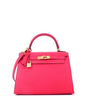 Kelly 28 Handbag Pink Epsom with Gold Hardware