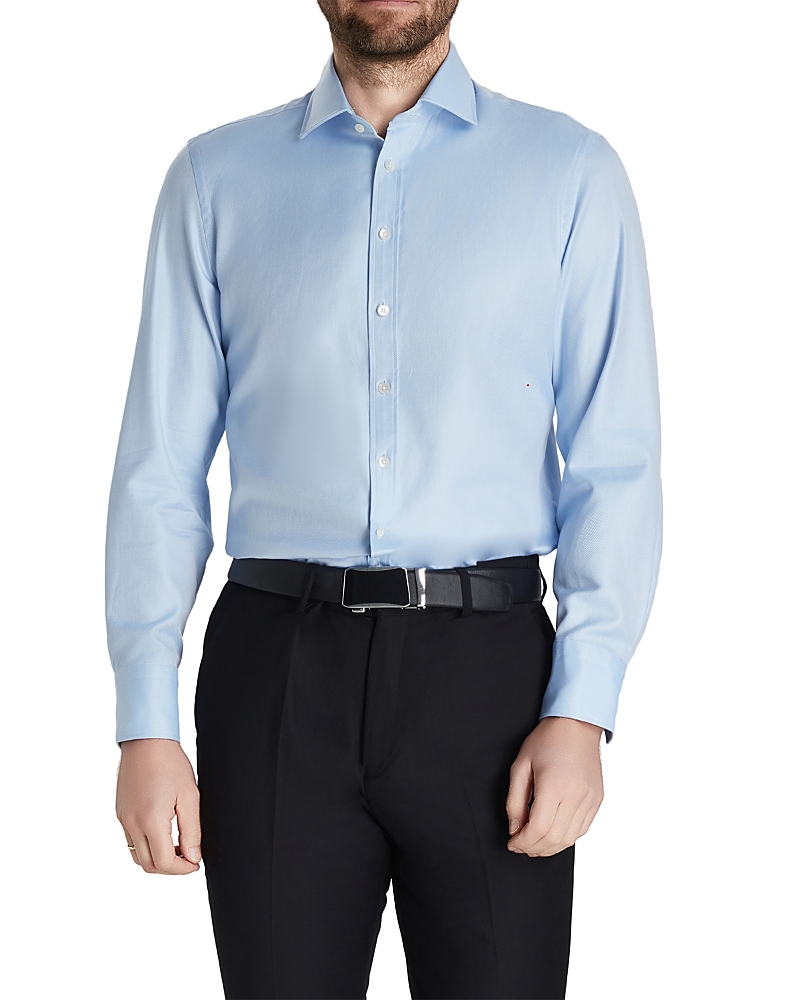 Thomas Pink Diagonal Textured Solid Dress Shirt
