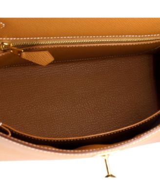 Kelly 25 Handbag Brown Epsom with Gold Hardware