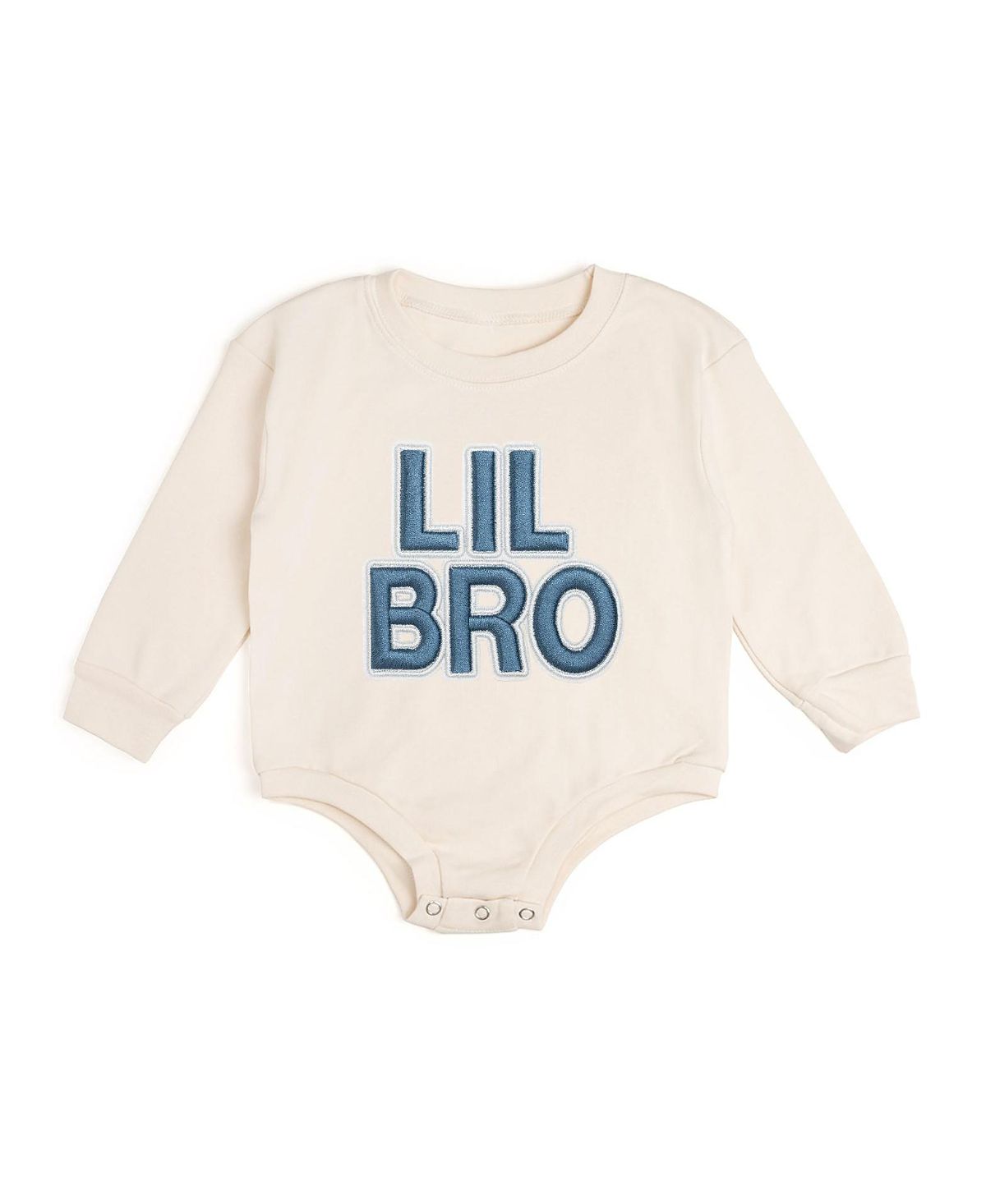 Sweet Wink Boys' Lil Bro Embroidered Patch Long Sleeve Romper - Baby