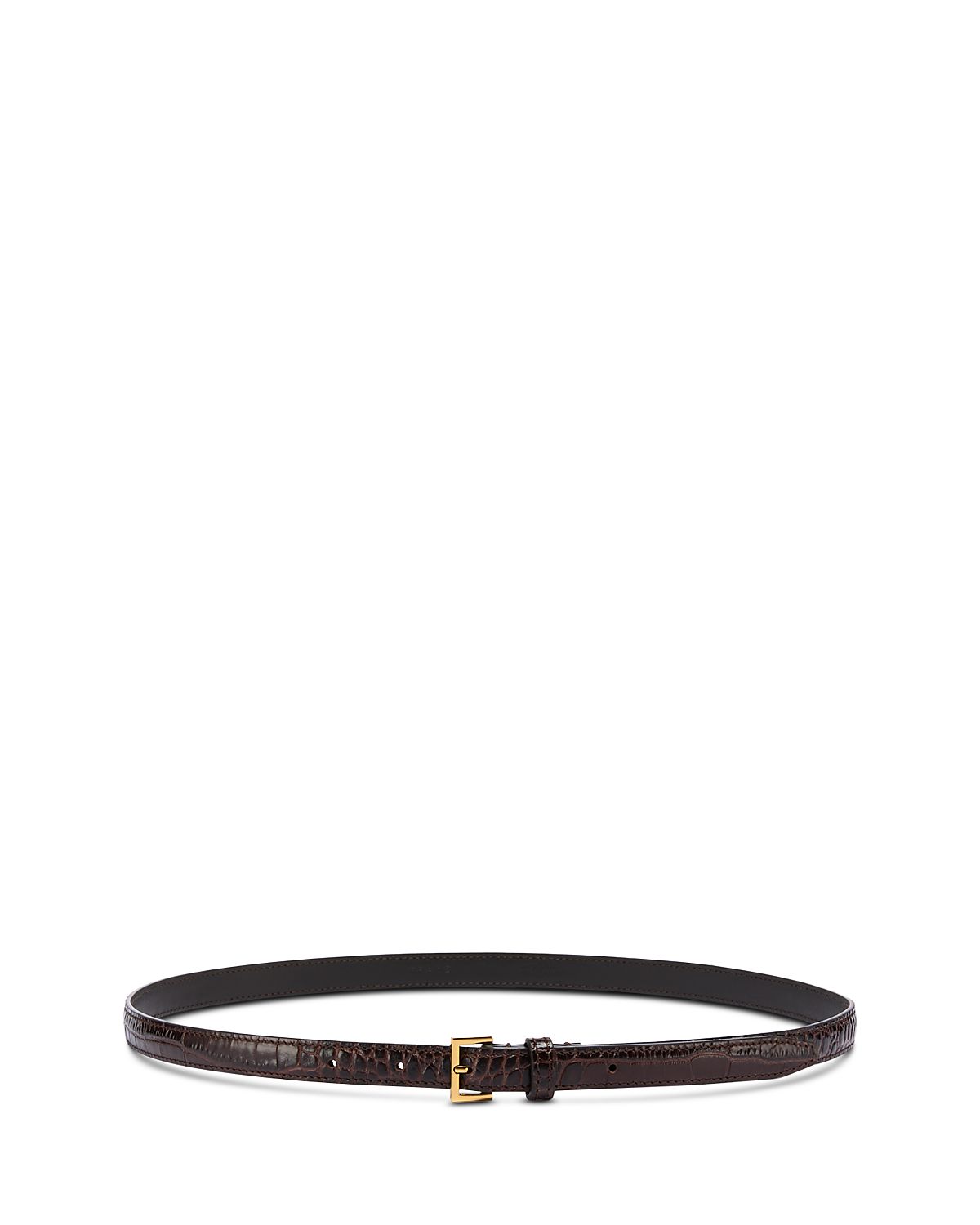 Frame Women's Petite Square Buckle Croc Embossed Leather Belt