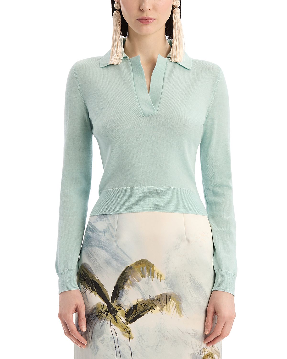 Oscar de la Renta Polo Wool Top