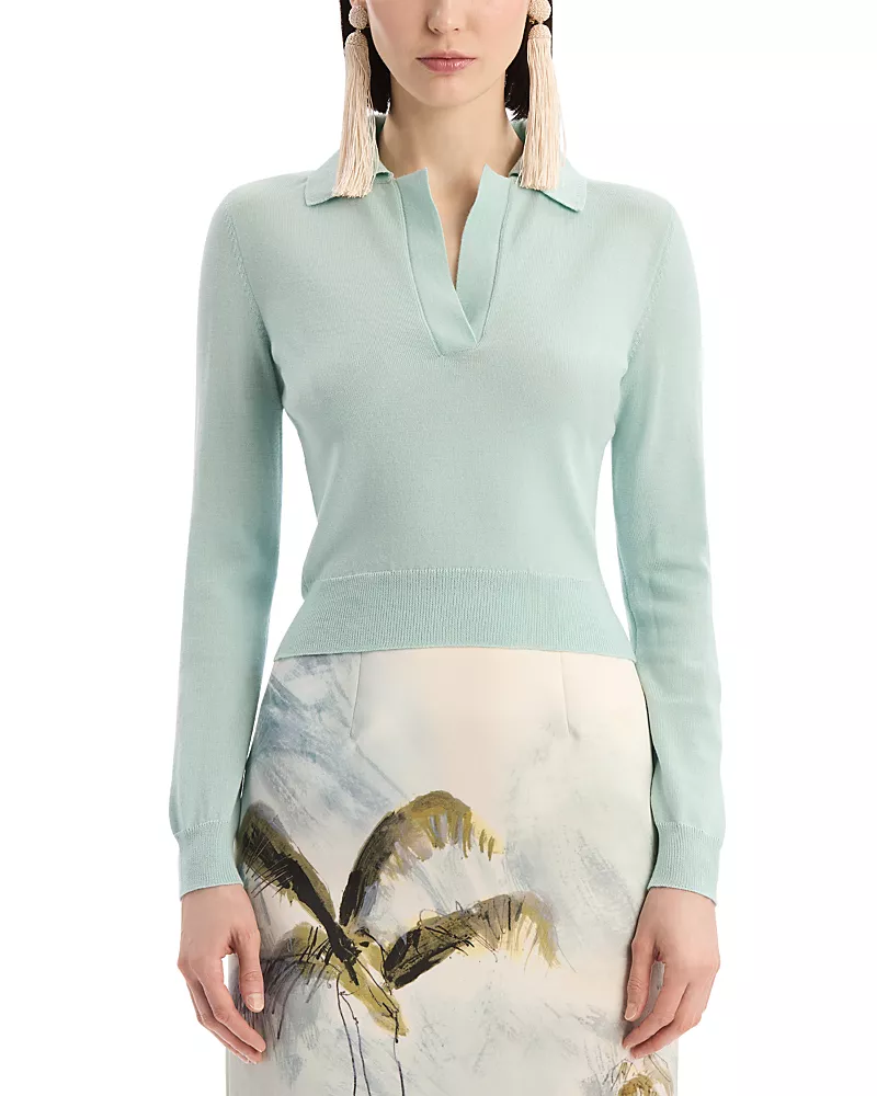 Oscar de la Renta Polo Wool Top