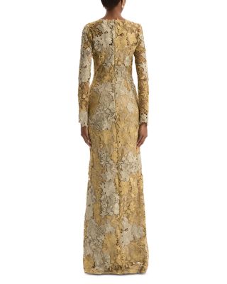 Metallic Hibiscus Gown