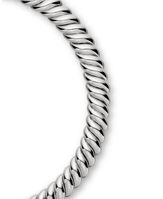 Sculpted Cable Necklace in Sterling Silver