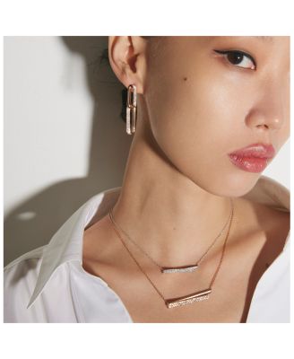 18K Yellow Gold Inside/Out Diamond Chain Link Drop Earrings