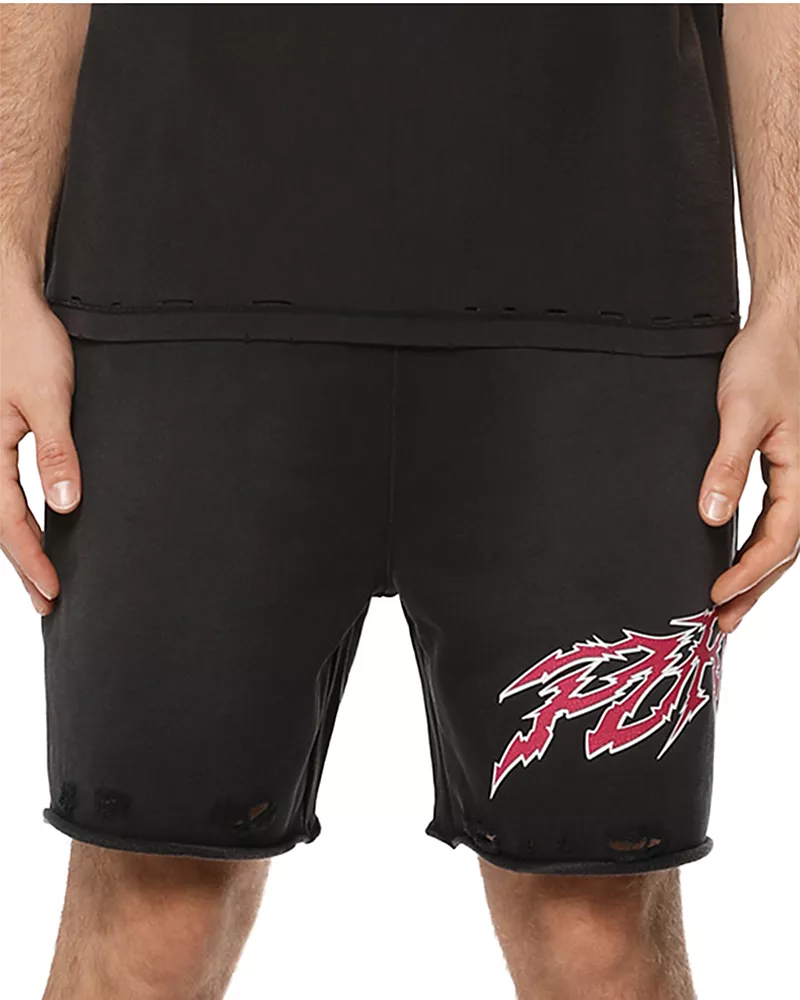 Purple Brand Midweight Fleece Pull On Shorts
