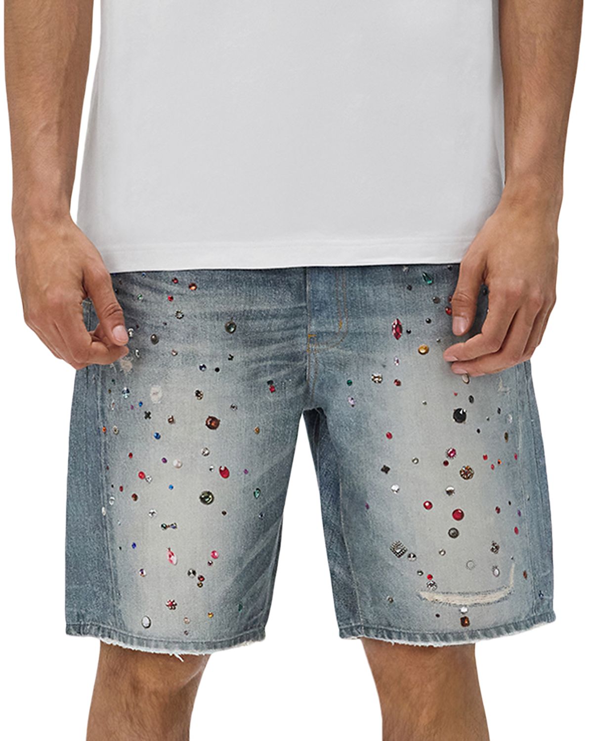Purple Brand Cyanine Jewel Jean Shorts