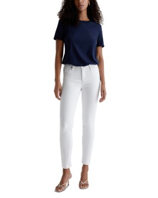 Prima Mid Rise Ankle Cigarette Jeans in White
