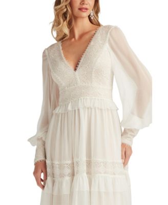  Loic Lace Panel Midi Dress