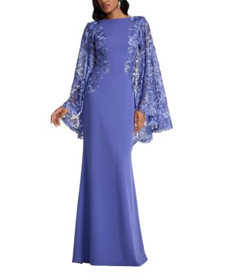  Margolin Embroidered Cape Gown