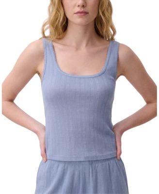 Pointelle Scoop Neck Tank