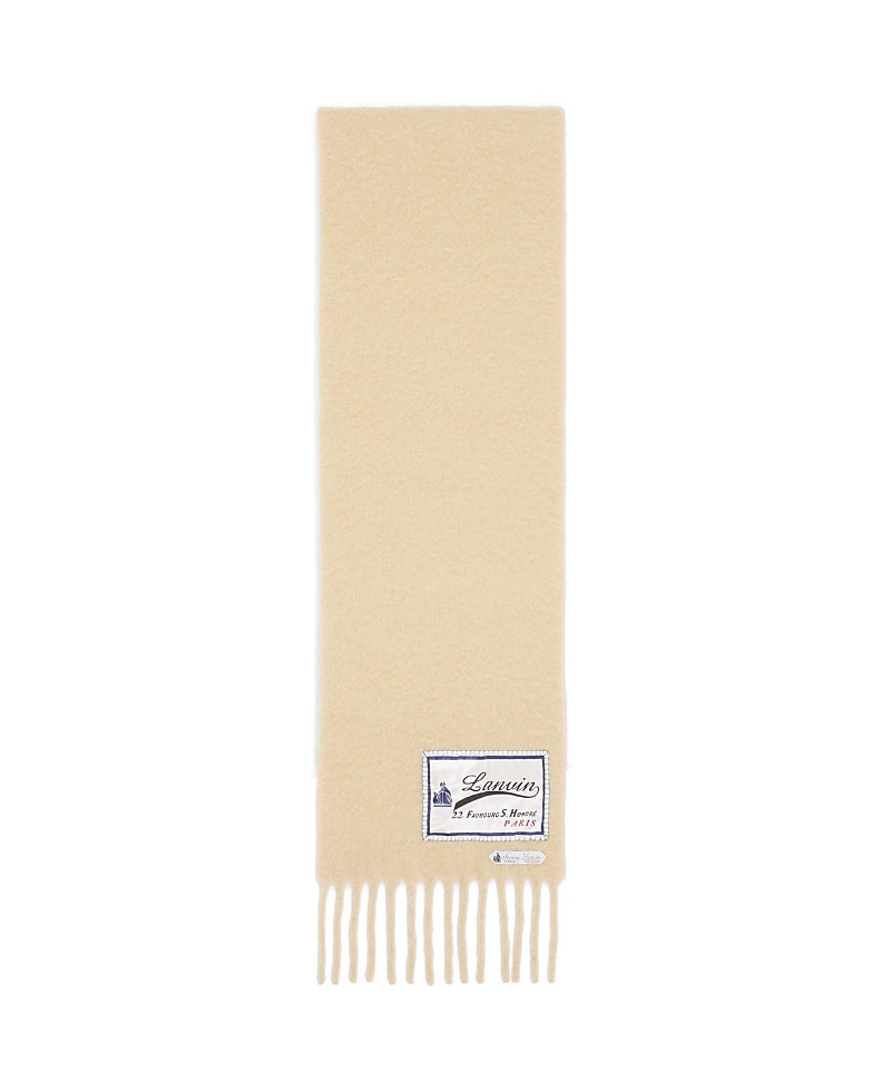 Lanvin Fringed Wool Scarf with 22 Faubourg Label