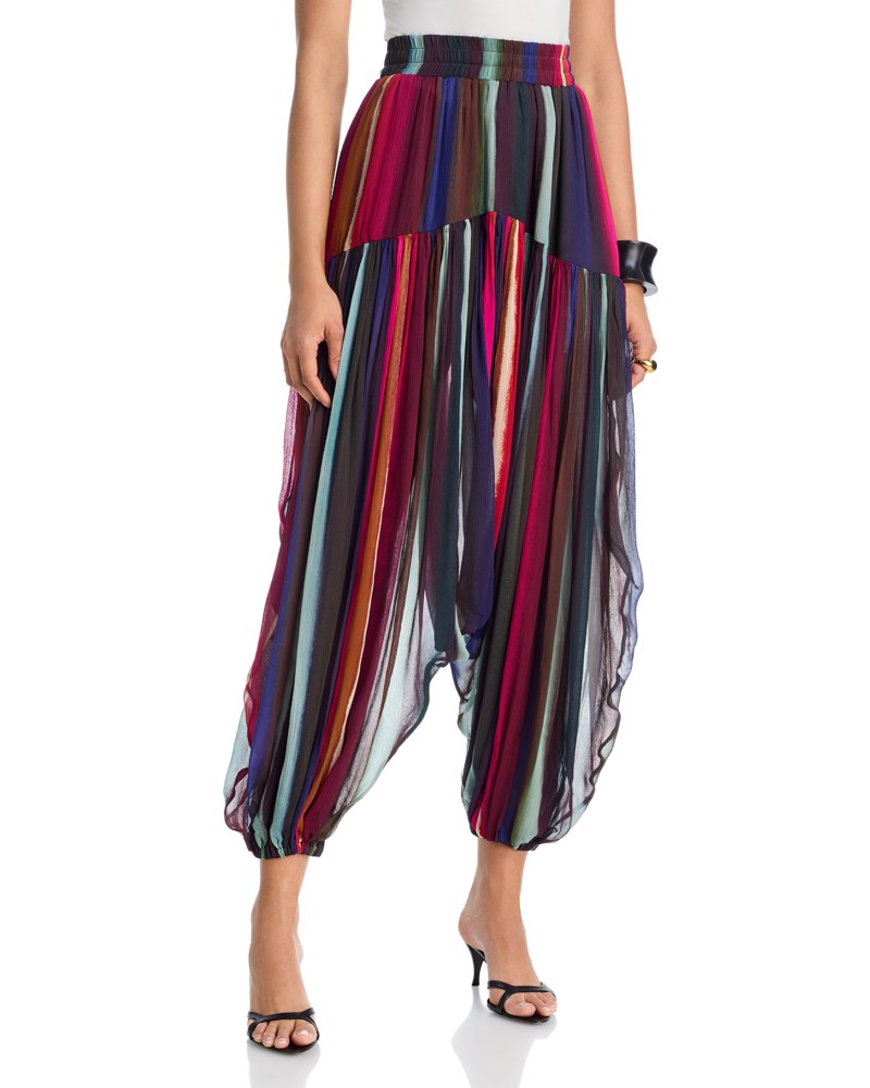 Christopher John Rogers Louie Stripe Soft Balloon Pants in Roux
