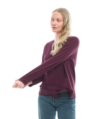 Boxy Mixed Fabric Hem Tee