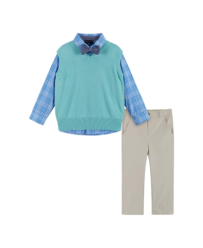 Andy & Evan Boys' Plaid 4-Piece Vest Set - Little Kid