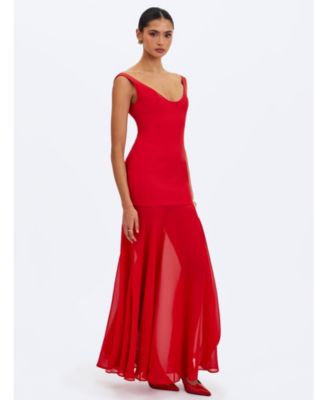  Verona Scoop Neck Flared Maxi Dress