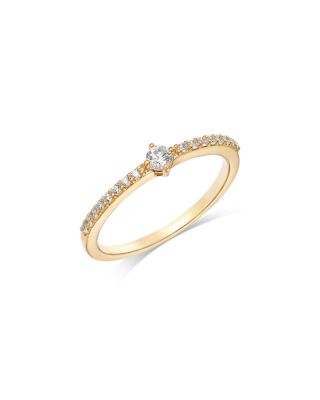 Diamond Pave Band Stacking Ring in 14K Yellow Gold, 0.25 tcw