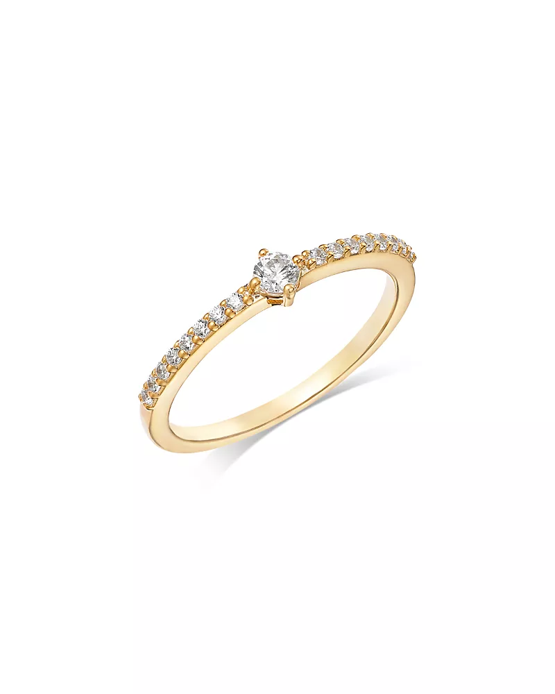 Bloomingdale's Fine Collection Diamond Pave Band Stacking Ring in 14K Yellow Gold, 0.25 tcw