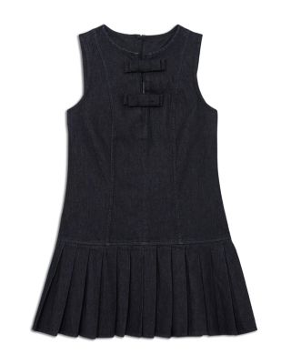 Drop Waist Pleated Skirt Mini Dress