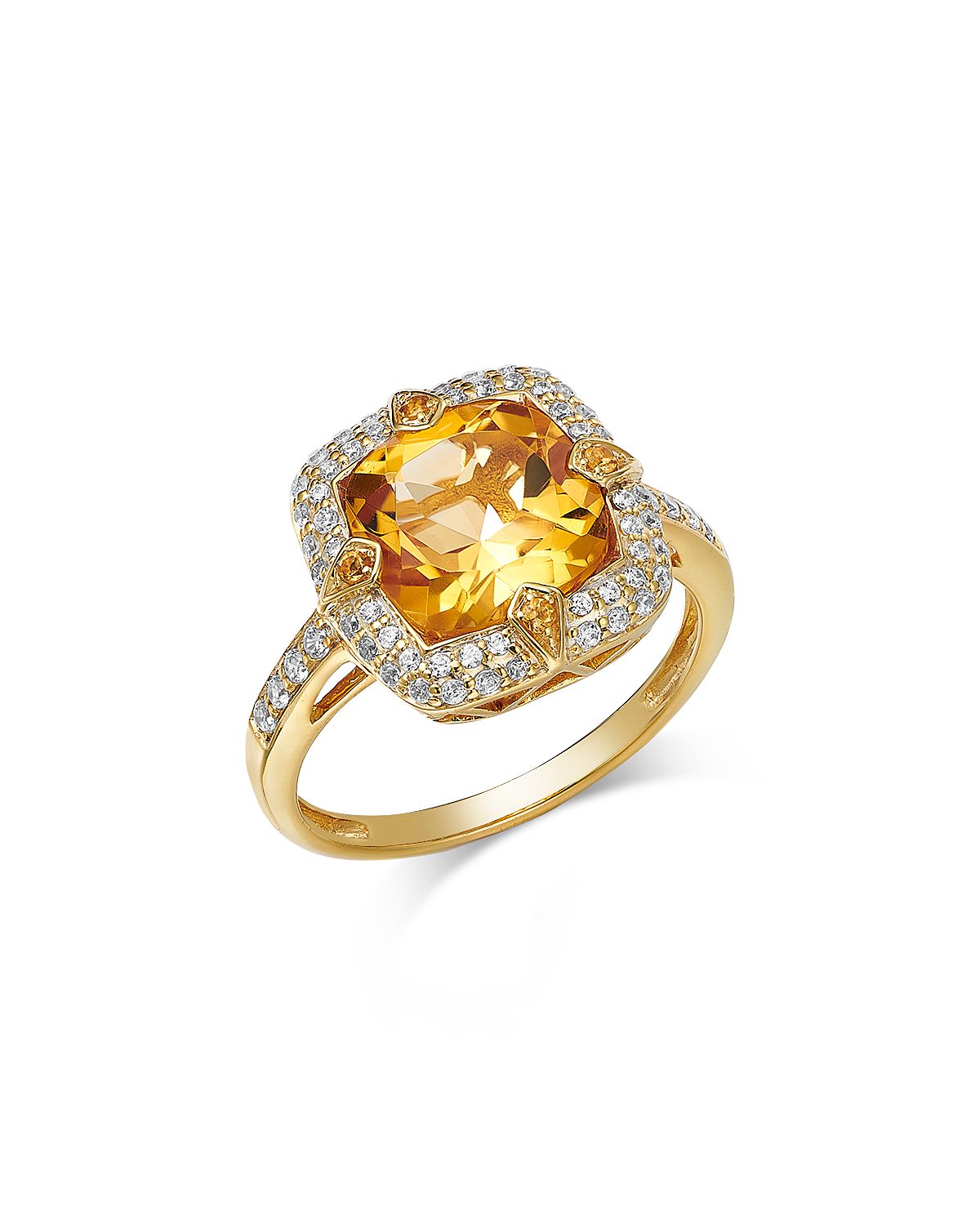 Bloomingdale's Fine Collection Citrine & Diamond Halo Ring