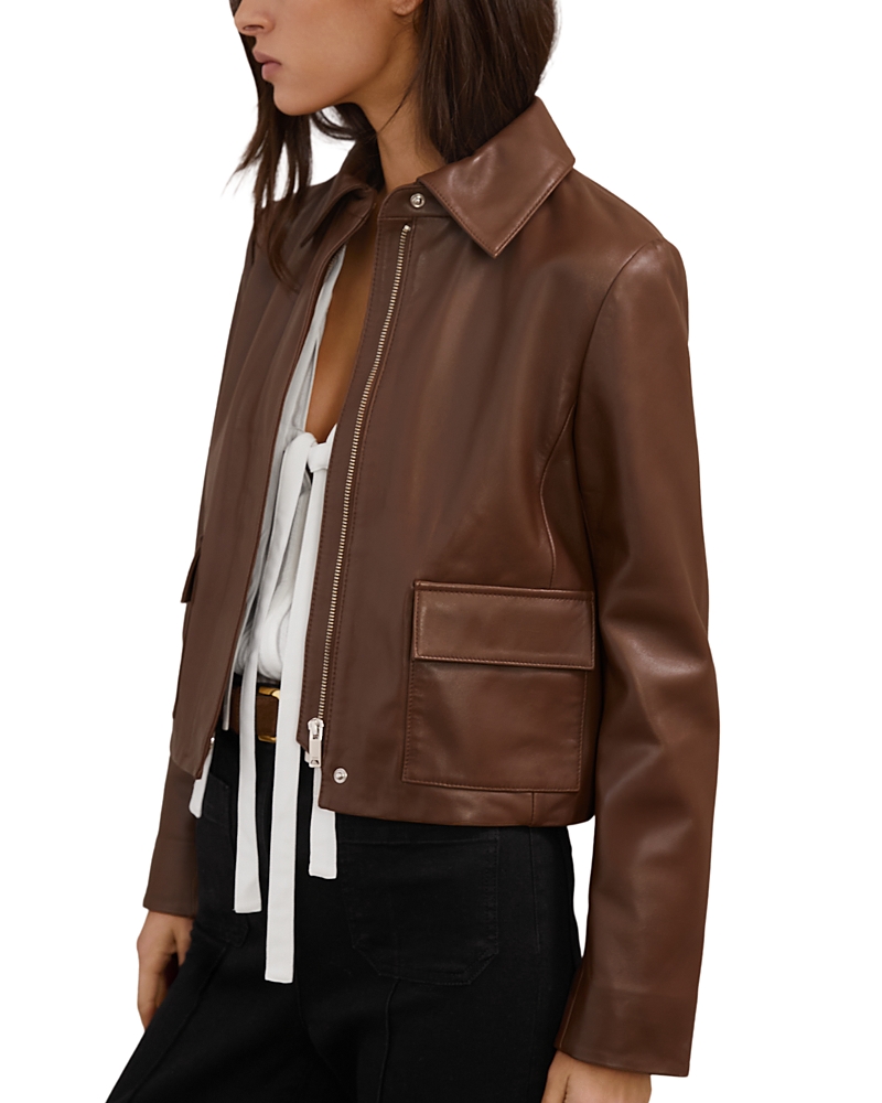 Reiss Drew Clean Leather Jacket