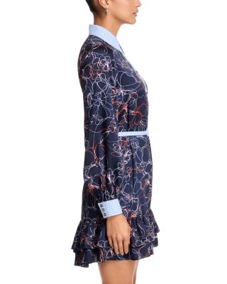 Malva Linework Floral Tirza Dress